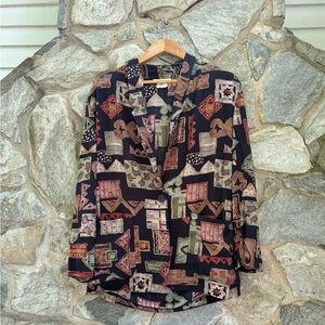 Vintage 80s Geometric Pattern Blazer